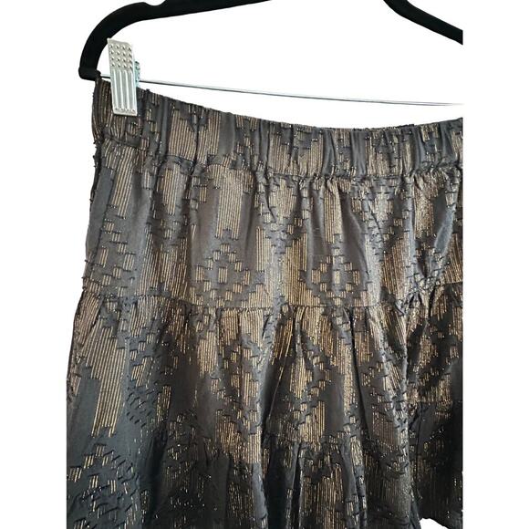 Roller Rabbit Lurex Ashton Skirt – Black & Gold Glam | Size L - Picture 8 of 8